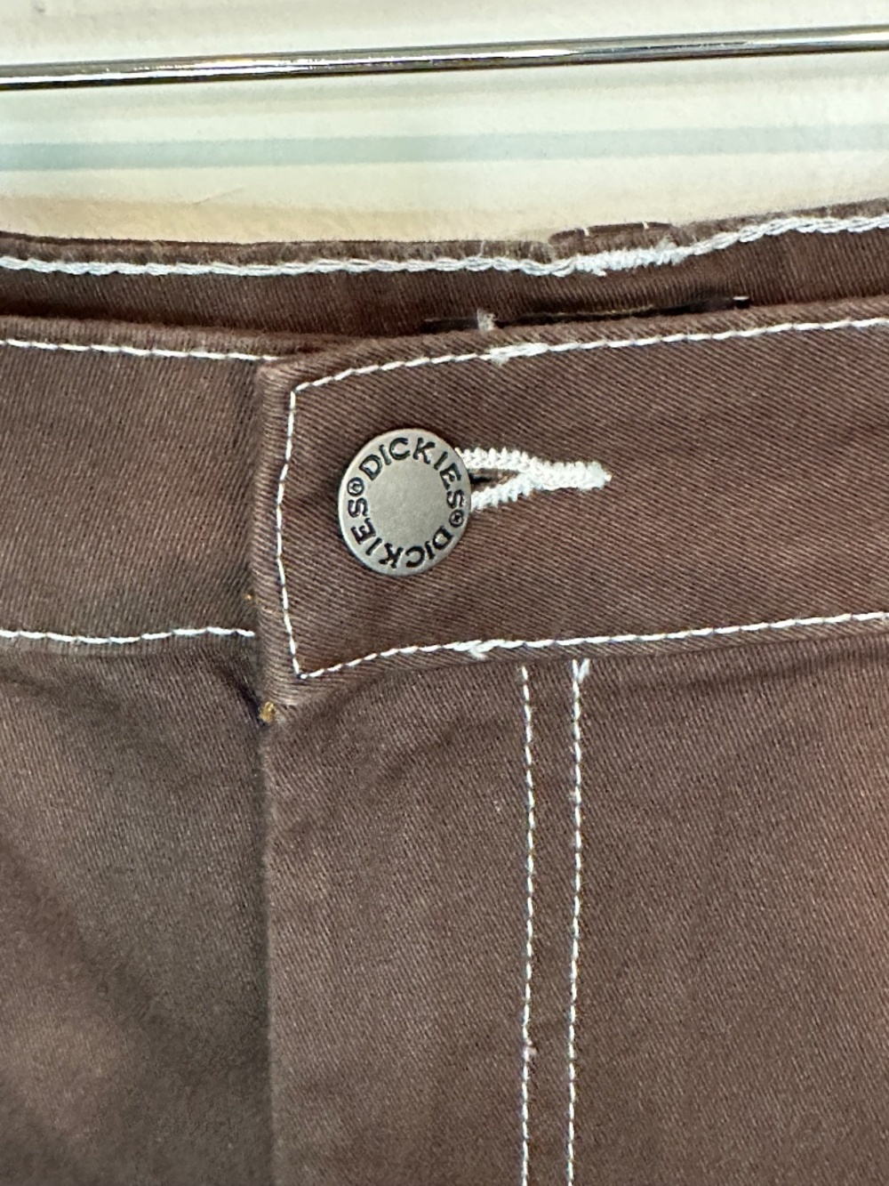 Dickies Shorts High Rise Women’s Size 30 Brown White Stitching NWT - Picture 5 of 5